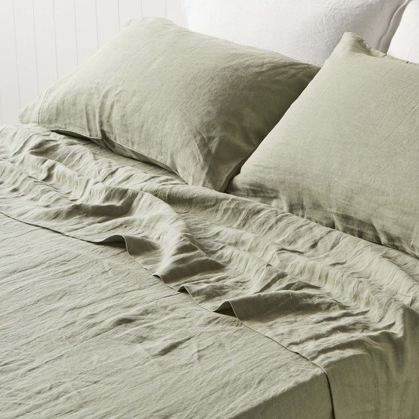 Pure Linen Flat Sheet-Cactus