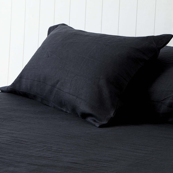 Pure Linen Quilt Cover Set - Darkest Hour