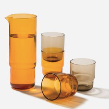 Clear and colourful glass carafes, for wine, water or cocktails bar-wear, dining