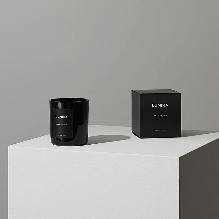 Arabian Oud Scented Candle by Lumira Kim Eve