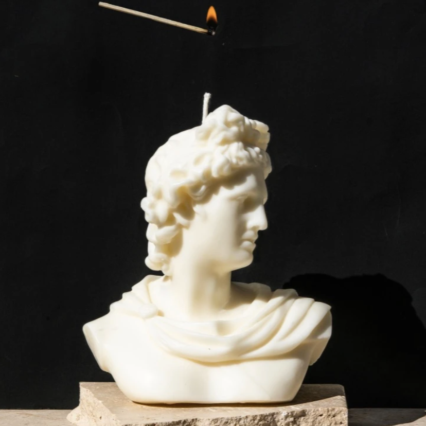 Apollo Bust Sculpture Candle by the Ancient Candle Co.