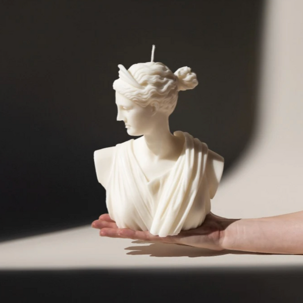 Artemis Bust Sculpture Candle by the Ancient Candle Co.