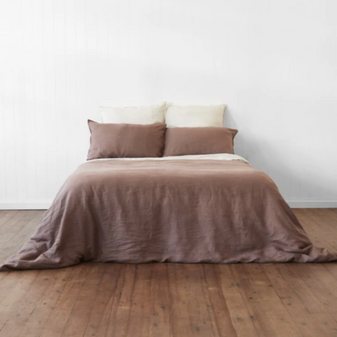Chocolate Pure Linen Quilt Cover