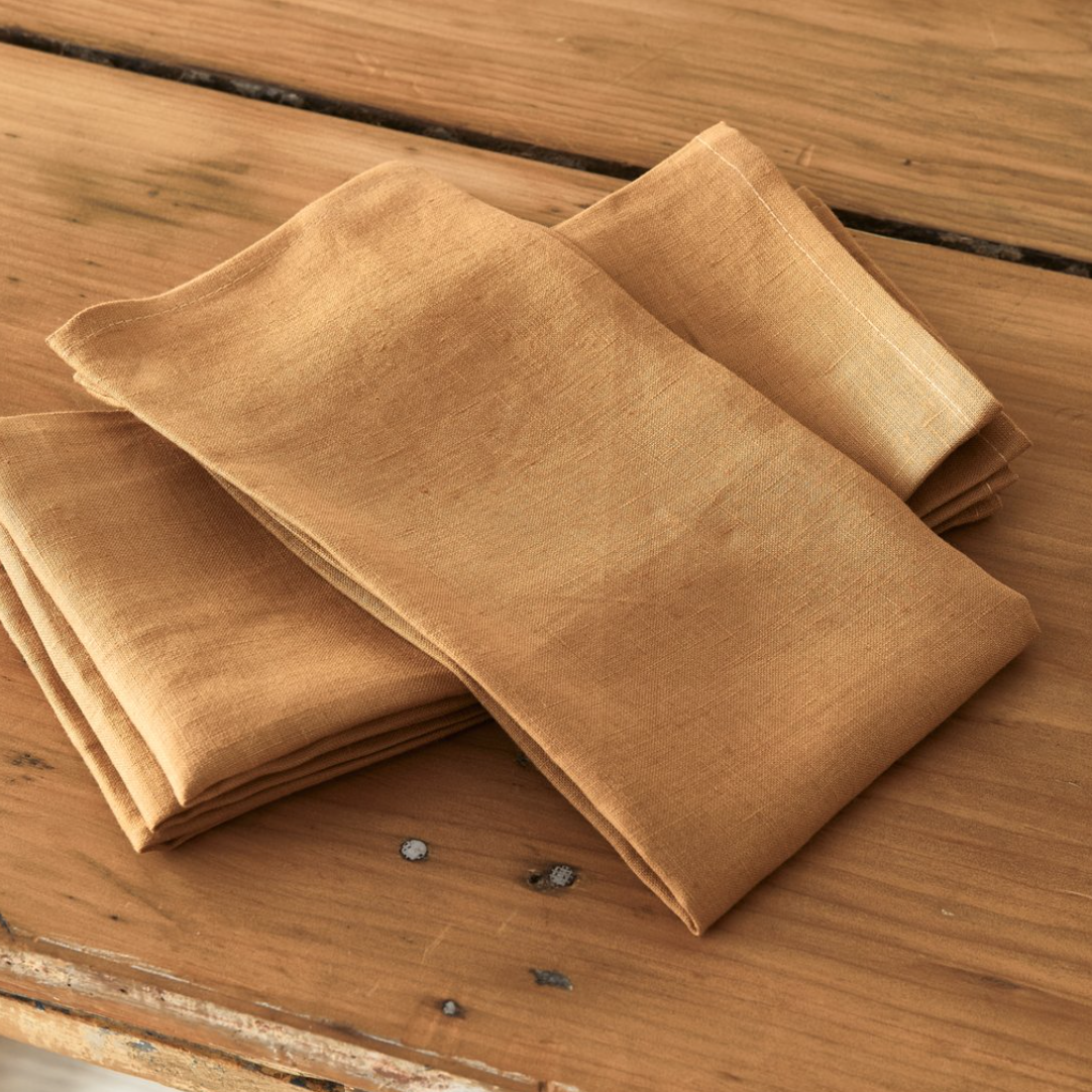 Mustard Linen Napkins (set of 4)