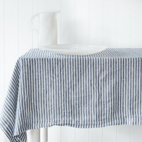 Ocean Stripe Linen Tablecloths
